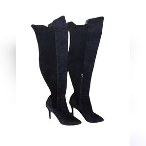 Neiman Marcus Women's Over the Knee Black Suede Boot Size 8.5 M
